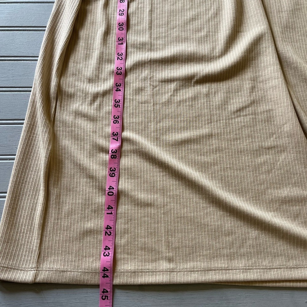 A New Day Short Cap Sleeve Ribbed Polo Midi Bodycon Dress Medium Irish Cream NWT - Picture 12 of 13